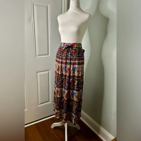 Sag Harbor Womens Vintage 90s Crinkle Midi Skirt. - Picture 4 of 8